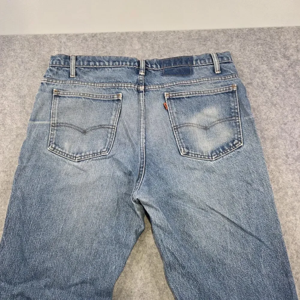 Vintage 90s Levis Jeans Mens 38x32 Straight Leg‎ Denim Orange Tab USA 40509-0215